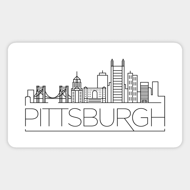 Pittsburgh Minimal Skyline Magnet by kursatunsal